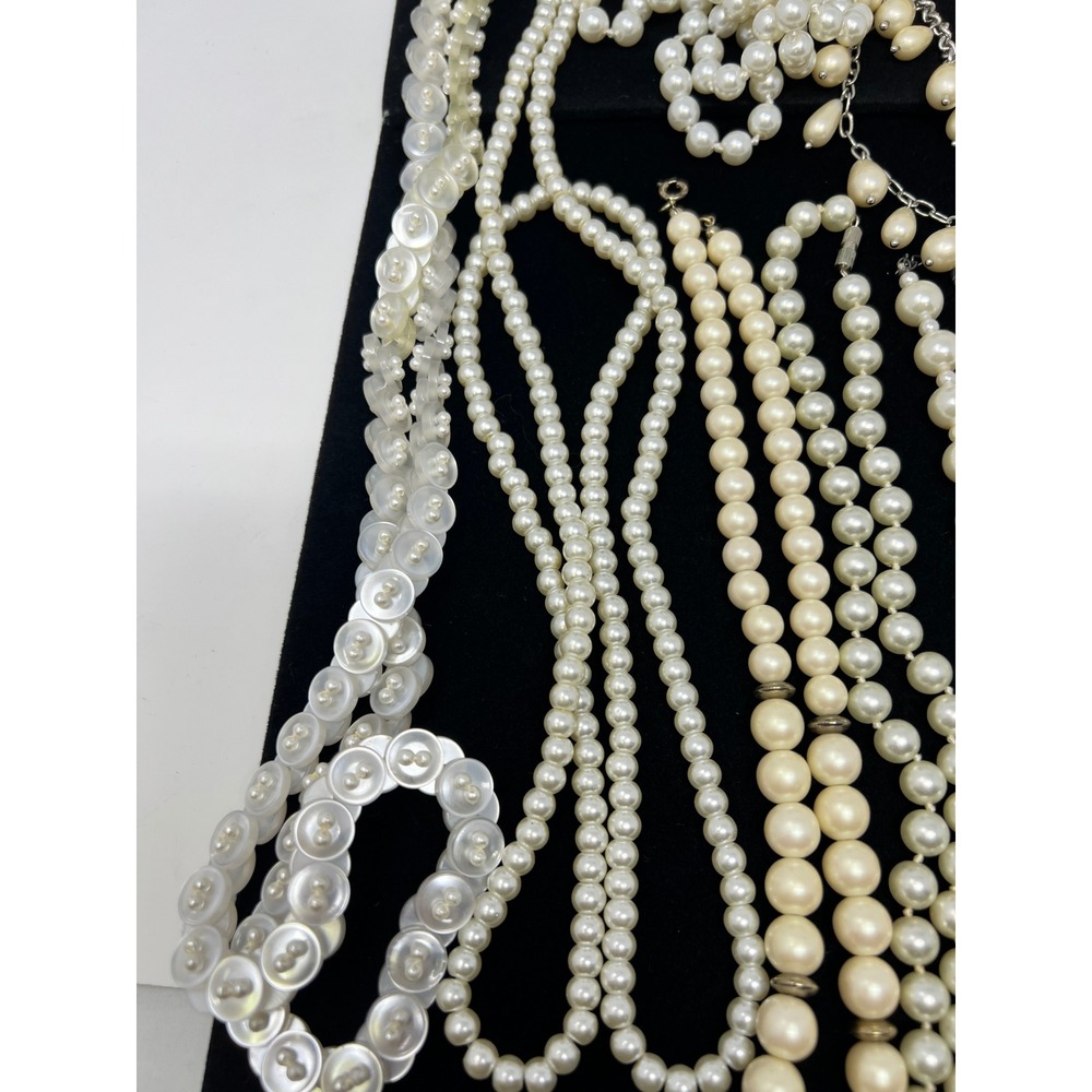 Vintage to Modern Pearl Necklace & Bracelet Gold & Silver Tone Beaded Lot of 30 - Picture 11 of 16